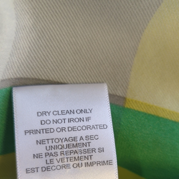 01405 Equipment Plaid Button Down Silk Shirt Yellow Green M preppy Business casu - Picture 6 of 8